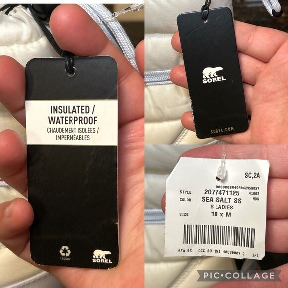 SOREL Free People Movement Kinetic Impact NXT White Waterproof Boots 10 DISPLAY - Picture 3 of 16